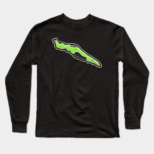 Texada Island Slug - Banana Sluggo Silhouette - Silly Fun Gift - Texada Island Long Sleeve T-Shirt